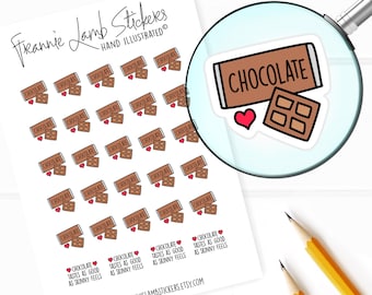 Chocolate Stickers (1/2" each), Planner Stickers, Food and Dessert Stickers for Calendars, Planners, Scrapbooks, Crafts and more