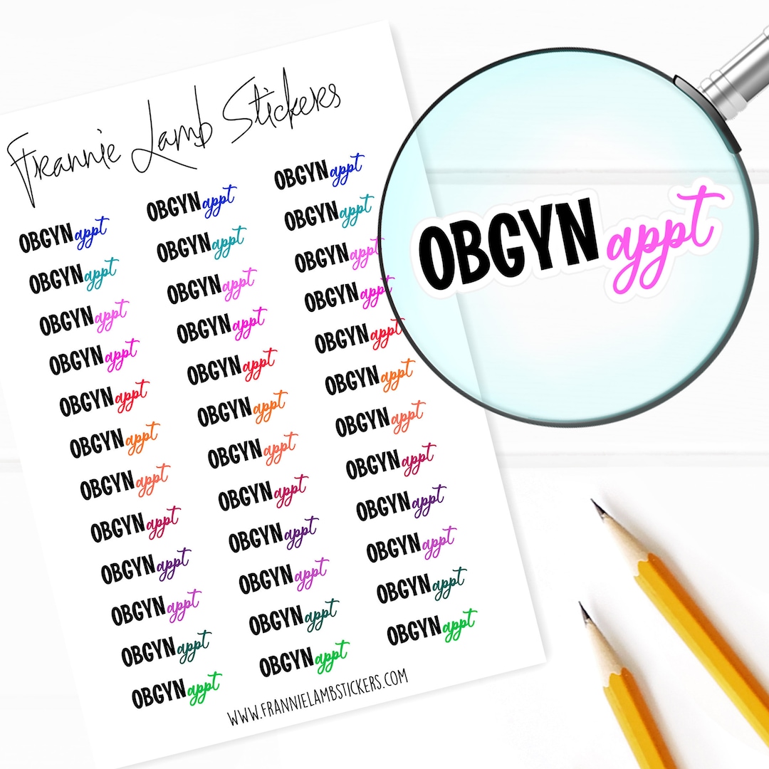 OBGYN Appointment Planner Stickers, 36 Labels for Planners, Calendars ...