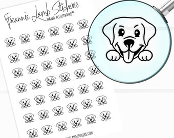 42 Clear Labrador Stickers (1/2" each), Pet and Dog Stickers for Planners, Calendars and more