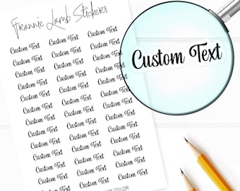 Custom Text Stickers, Custom Labels, Custom Word Stickers for Planner, Calendars and More, Color and Paper Options Available