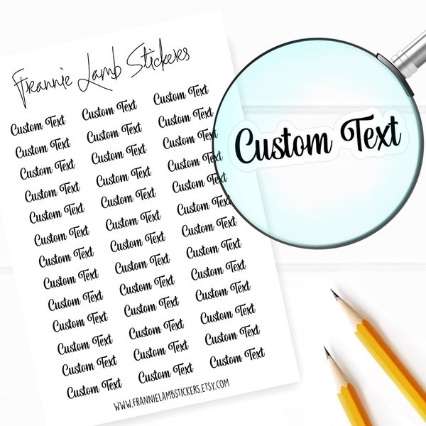 Custom Text Stickers, Custom Labels, Custom Word Stickers for Planner, Calendars and More, Color and Paper Options Available