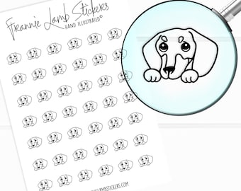 42 Clear Dachshund Stickers (1/2" each), Pet and Dog Stickers for Planners, Calendars and more
