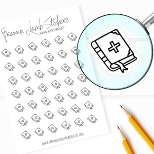 42 Clear Planner Stickers (1/2&quot; each), Bible Stickers, Church and Religious Stickers for Planners and Calendars and more