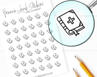 42 pegatinas transparentes para planificador (1/2" cada una), pegatinas de la Biblia, pegatinas de iglesias y religiosas para planificadores y calendarios y más