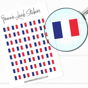 Pegatinas de la bandera francesa (1,27 cm cada una), 40 pegatinas, pegatinas de Francia, pegatinas para calendarios, agendas, álbumes de recortes, manualidades y más.