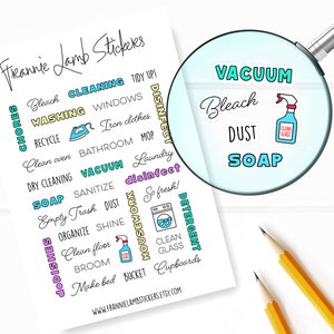 Reinigingsverscheidenheidsstickers, klusjesstickers, stickers voor planners, kalenders, plakboeken, klusjeskaarten, knutselen en meer