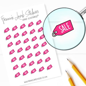 E-Sale-stickers (elk 1/2"), planner-stickers, verkoopherinneringsstickers voor kalenders, planners, plakboeken, handwerk en meer