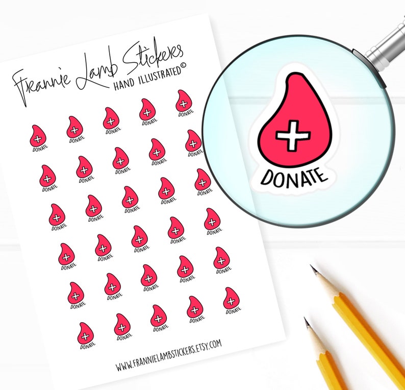 Blood Donation Reminder Stickers Medical Stickers for Etsy