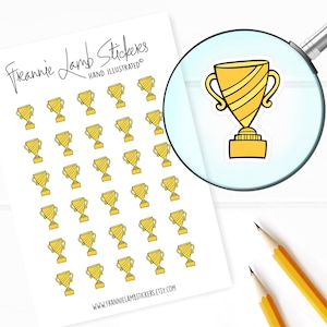 Trophy Stickers (1/2&quot; each), Planner Stickers, Sports Stickers for Calendars, Planners and more