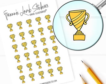 Trophy Stickers (1/2" each), Planner Stickers, Sports Stickers for Calendars, Planners and more