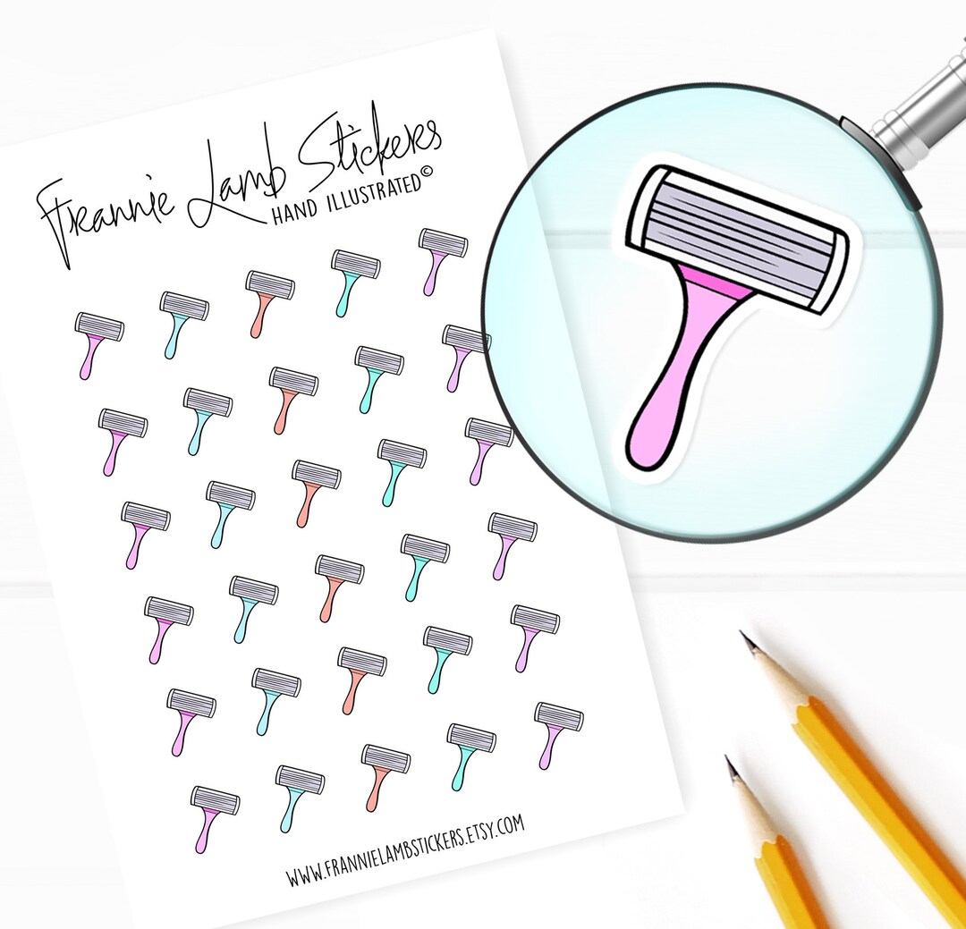 Razo Stickers 1/2 Each, Razor Planner Stickers, Beauty and Hair