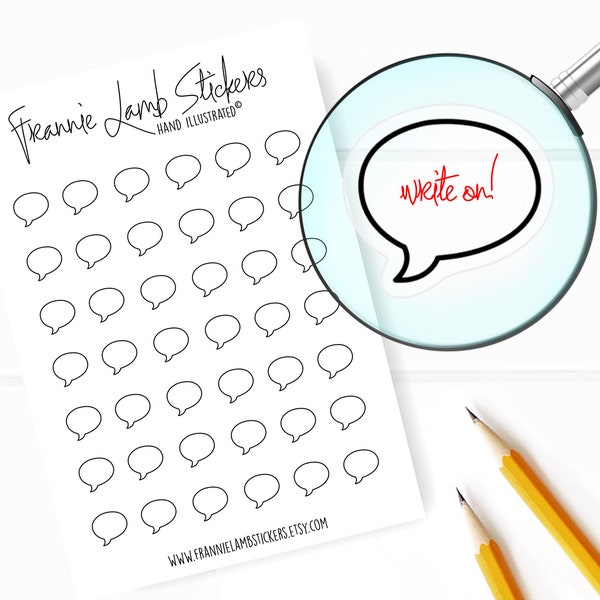 42 Clear Planner Stickers (1/2" each), Bubble Planner Stickers, Write-On Stickers for Your Planners, Calendars and more