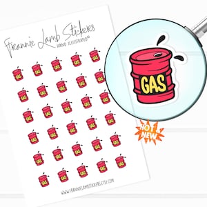 Gas Aufkleber (je 1,2 cm), Planer Aufkleber für den Kalender, Planer, Scrapbook, Basteln und mehr