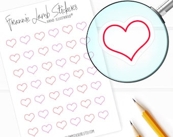 42 Clear Planner Stickers (1/2" each), Heart Planner Stickers, Love and Heart Stickers for Planners and Calendars and more