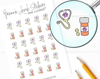 Vet Appointment Reminder Stickers (1/2&quot; each), Planner Stickers, Pet Stickers for Calendars, Planners, Scrapbooks, Crafts and more