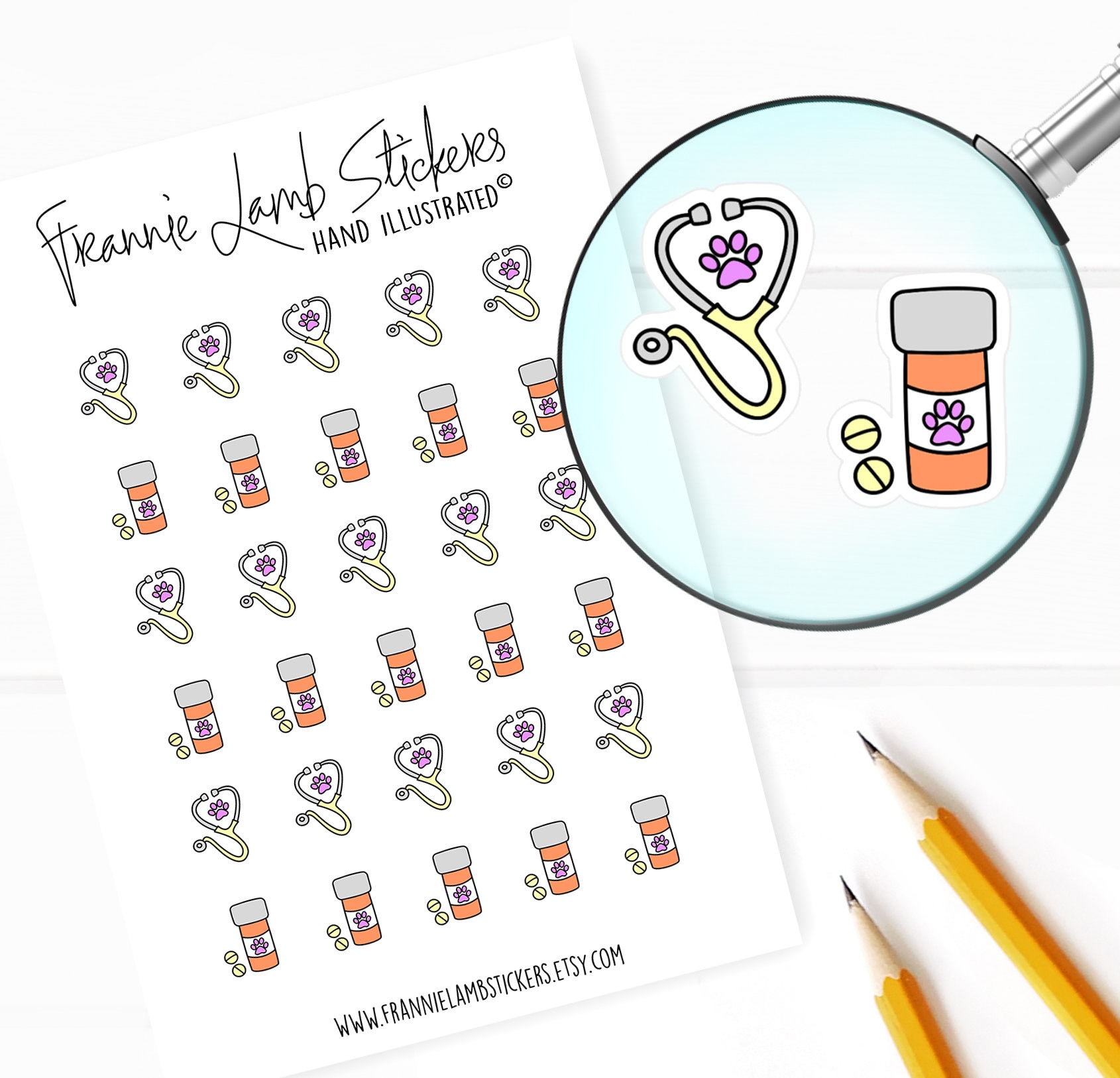 Vet Appointment Reminder Stickers 1/2 Each, Planner Stickers, Pet