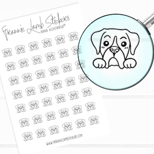 42 Boxer Aufkleber (je 1/2), Haustier Aufkleber für Planer, Kalender und mehr