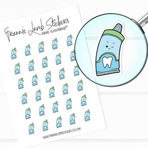 Adesivos de pasta de dente (1/2 "cada), adesivos dentais e dentais para calendários, planejadores, álbuns de recortes, artesanato e muito mais
