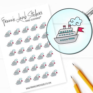 Adesivos de navio de cruzeiro (1/2" cada), adesivos de planejador, adesivos de viagem, adesivos sazonais para calendários, planejadores, álbuns de recortes, artesanatos e muito mais