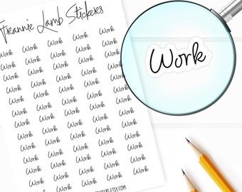 Work Planner Stickers, 52 Labels for Planners, Calendars and More, Color and Paper Options Available
