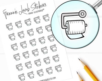Toilet Paper Stickers (1/2" each), Planner Stickers, Chore Stickers for Calendars, Planners, Scrapbooks, Crafts and more