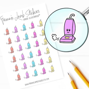Adesivos a vácuo (1/2 "cada), adesivos de limpeza e tarefas para calendários, planejadores, álbuns de recortes, artesanato e muito mais