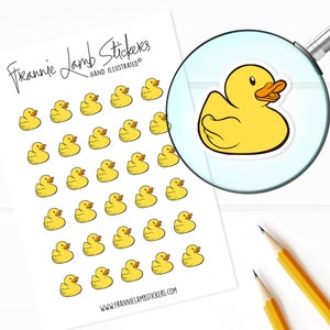 Rubber Ducky-stickers (elk 1/2"), planner-stickers, stickers voor kalenders, planners. Scrapbooks, ambachten en meer