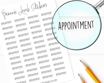 Appointment Planner Stickers, 52 Labels for Planners, Calendars and More, Color and Paper Options Available