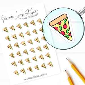 Pizza Stickers (1/2&quot; each), Planner Stickers, Food Stickers for Calendars, Planners, Scrapbooks, Crafts and more