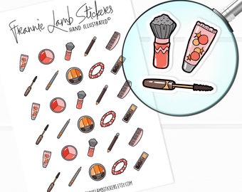 Makeup Variety Stickers (1/2" each), Cosmetic Stickers, Beauty and Makeup Stickers for Calendars, Planners, Scrapbooks, Crafts and more