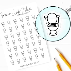 42 Clear Planner Stickers (1/2&quot; each), Toilet Stickers, Chore and Cleaning Stickers for Planners and Calendars and more