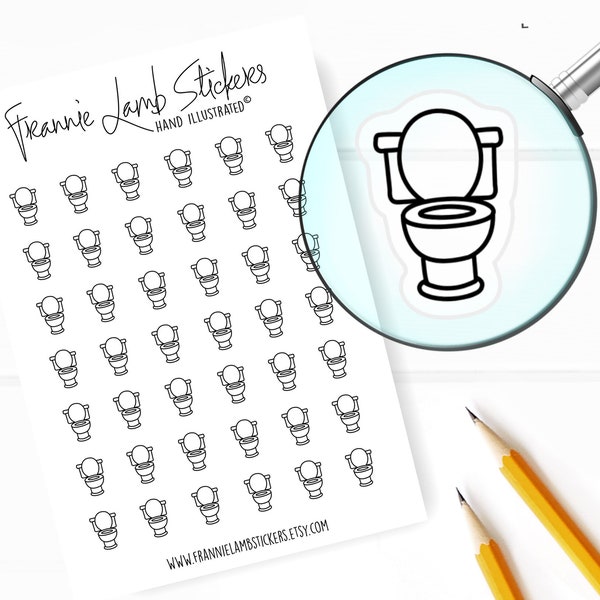 42 Clear Planner Stickers (1/2" each), Toilet Stickers, Chore and Cleaning Stickers for Planners and Calendars and more