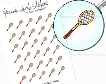 Racket Stickers (1/2" each), Sports Planner Stickers, Stickers for Calendars, Planners, Scrapbooks, Crafts and more