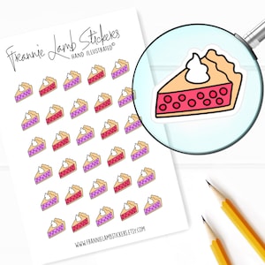 Adesivos de torta (1/2 "cada), adesivos de planejador, adesivos de comida e sobremesa para calendários, planejadores, álbuns de recortes, artesanato e muito mais