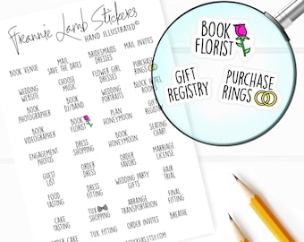 Wedding To Do Stickers, Planner Stickers, Wedding Planner Stickers, To Do Before I Do Stickers, Text Stickers, Icon Stickers, Labels