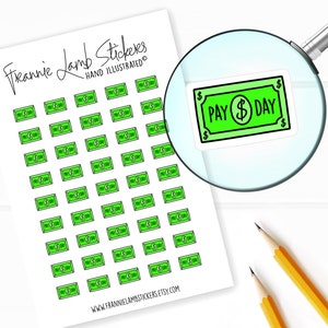 Payday Stickers (1/2" each), Planner Stickers, Money Stickers for Calendars, Planners, Scrapbooks, Crafts and more