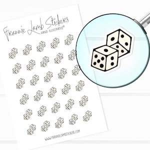 Würfelaufkleber (je 1/2"), Spielplaneraufkleber, Aufkleber für Kalender, Planer, Sammelalben, Bastelarbeiten und mehr