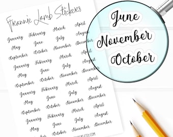 Monthly Planner Stickers, Labels for Planners, Calendars and More, Color and Paper Options Available