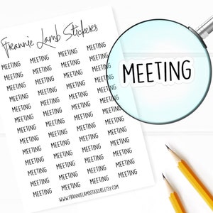 Meeting Planner-stickers, 52 labels voor planners, kalenders en meer, kleur- en papieropties beschikbaar