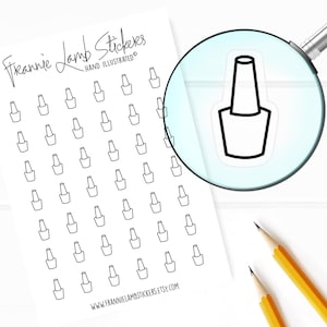 42 Clear Planner Stickers (1/2&quot; each), Nailpolish Planner Stickers, Manicure and Pedicure Stickers for Planners and Calendars and more