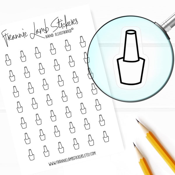 42 Clear Planner Stickers (1/2" each), Nailpolish Planner Stickers, Manicure and Pedicure Stickers for Planners and Calendars and more