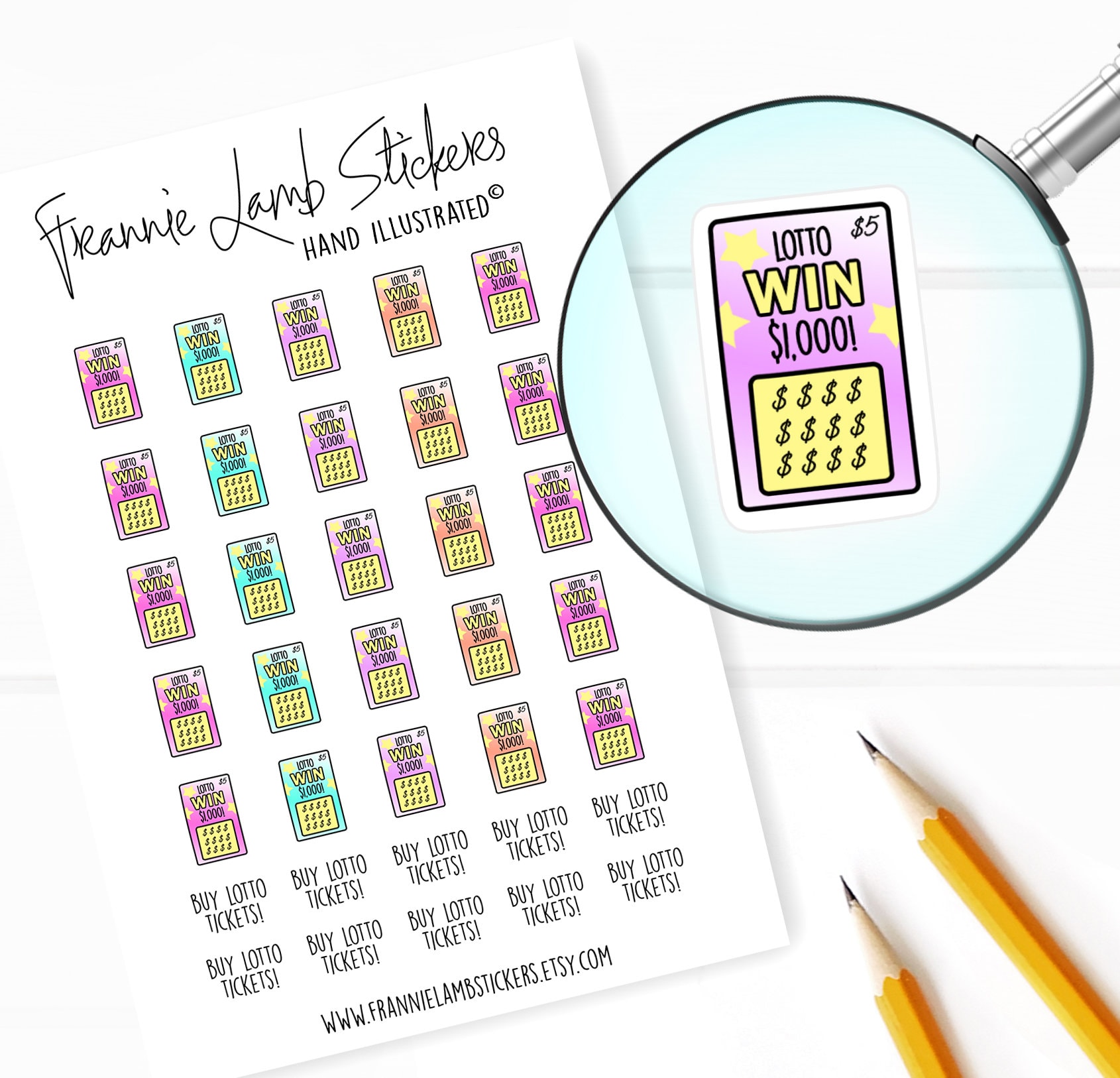 Buy Lotto Stickers 1 2 Each Decorative Planner Stickers Scratch
