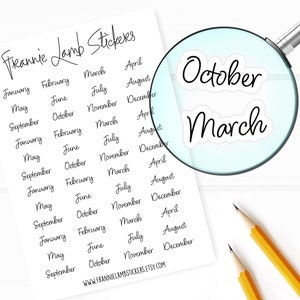 Months Planner Stickers, Labels for Planners, Calendars and More, Color and  Paper Options Available