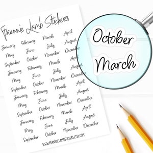 Adesivi per planner mensili, etichette per planner, calendari e altro, disponibili in diversi colori e opzioni di carta