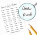 Months Planner Stickers, Labels for Planners, Calendars and More, Color and Paper Options Available 