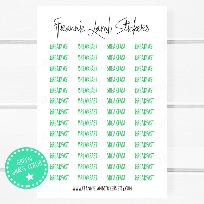 Breakfast Planner Stickers, 52 Labels for Planners, Calendars and More ...