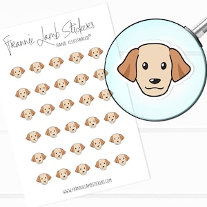 Labrador Stickers (1/2&quot; each), Dog Stickers, Cute Pet Stickers, Dog Stickers for Calendars, Planners, Scrapbooks, Crafts and more