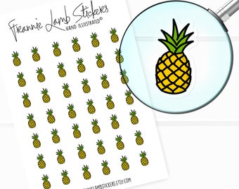 42 pegatinas transparentes para planificador (1/2 pulg. cada una), pegatinas para planificador de piña, pegatinas transparentes mate de frutas para planificadores, calendarios y más