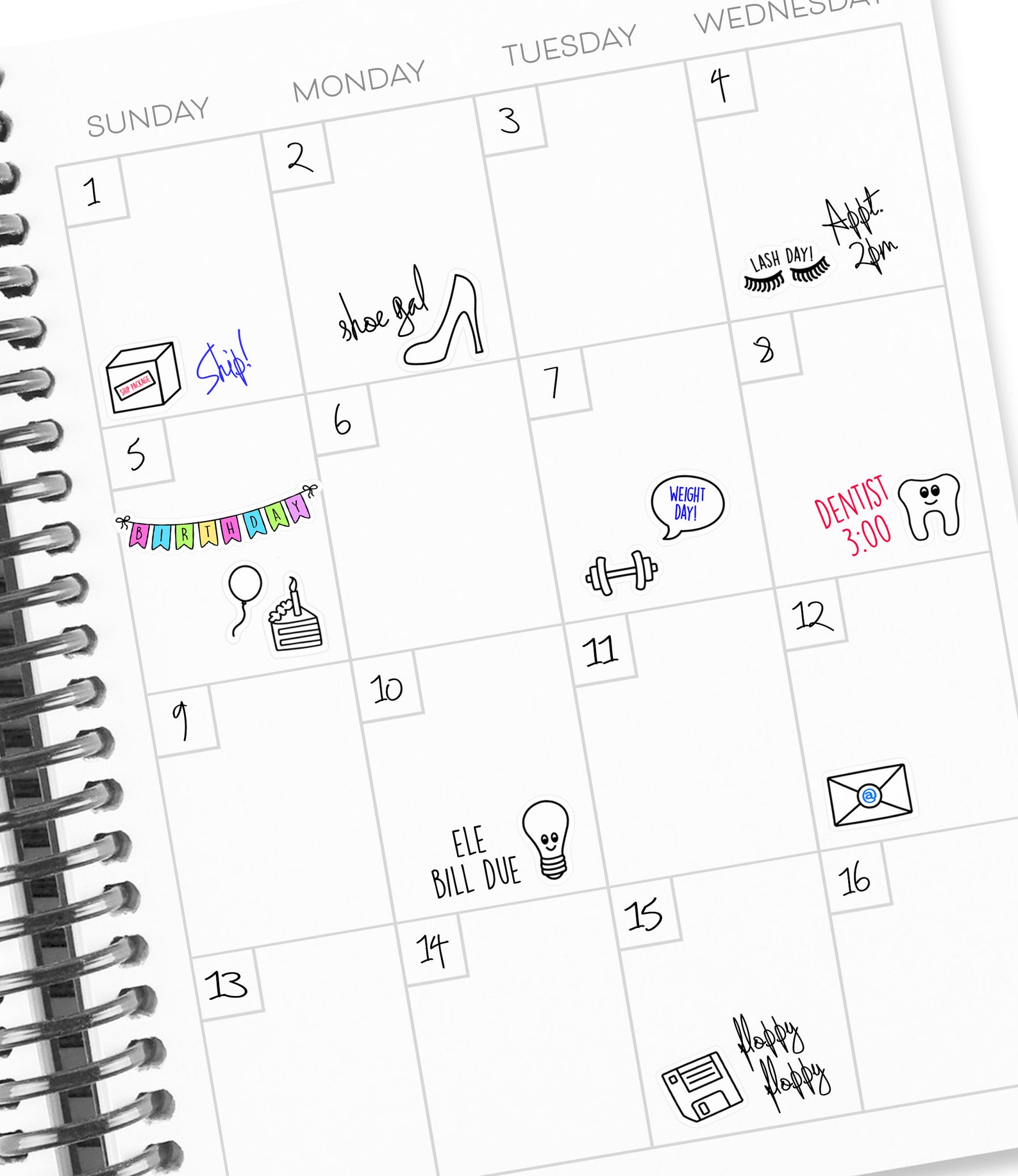 Birthday Banner Stickers Cute Birthday Stickers Birthday Etsy