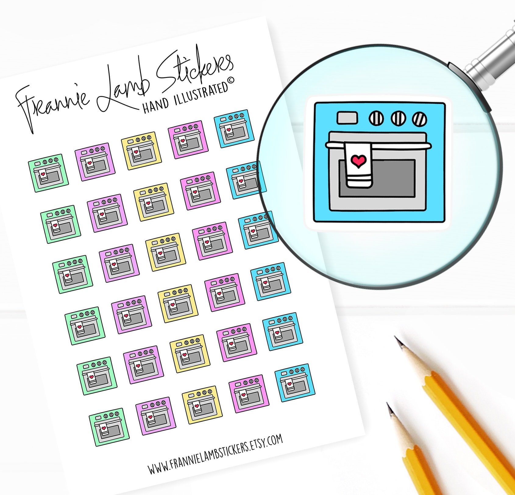 Oven Planner Stickers Oven and Baking Stickers for Planners Etsy